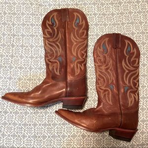 JUSTIN BOOTS genuine leather cowboy boots